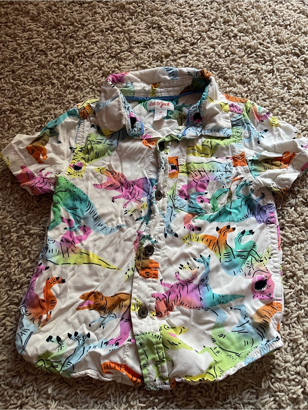 Cat & Jack Dinosaur Button-Up Shirt 3T